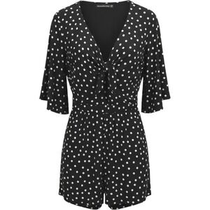 abercrombie & fitch polkadot romper flutter sleeve bow tie XSP preppy feminine